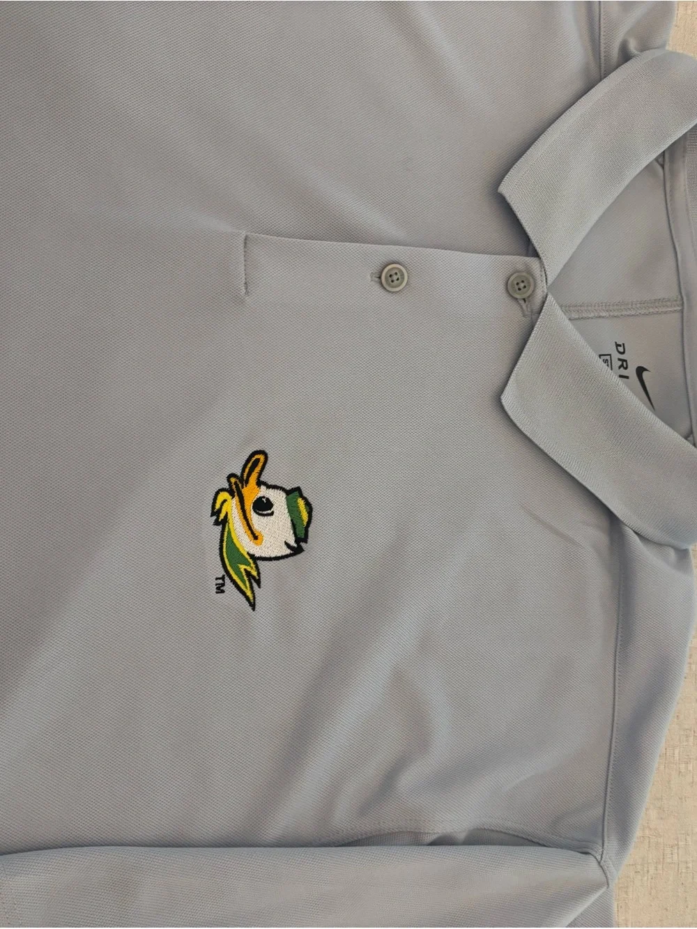 Nike Light Gray Polo with Yellow & Green Duck Embroidery